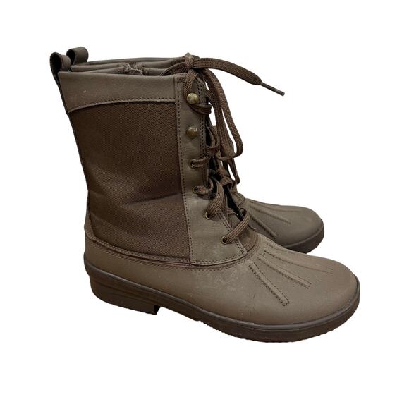 Clarks Shoes - Clarks Brown Waterproof Lace Up Duck Boots